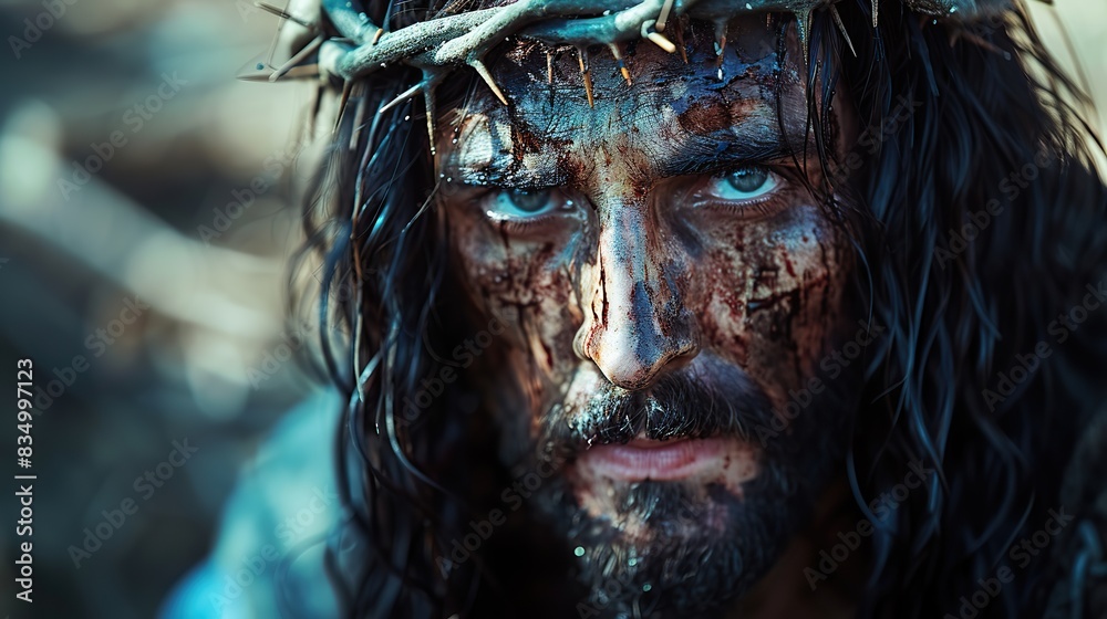 An image of Jesus Christ with the crown of thorns. An image of Jesus Christ with the crown of thorns.