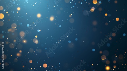 Abstract blue background with gold and blue bokeh lights, perfect for festive and celebratory designs.