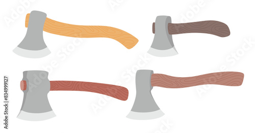 Axe ax vector set cartoon style.