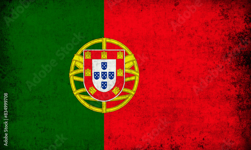 Obraz na plátně rough grunge texture as background graphic design Portugal flag