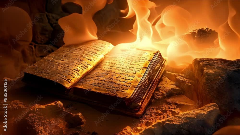 Tablets inscribed with Ten Commandments in Book of Exodus. Concept