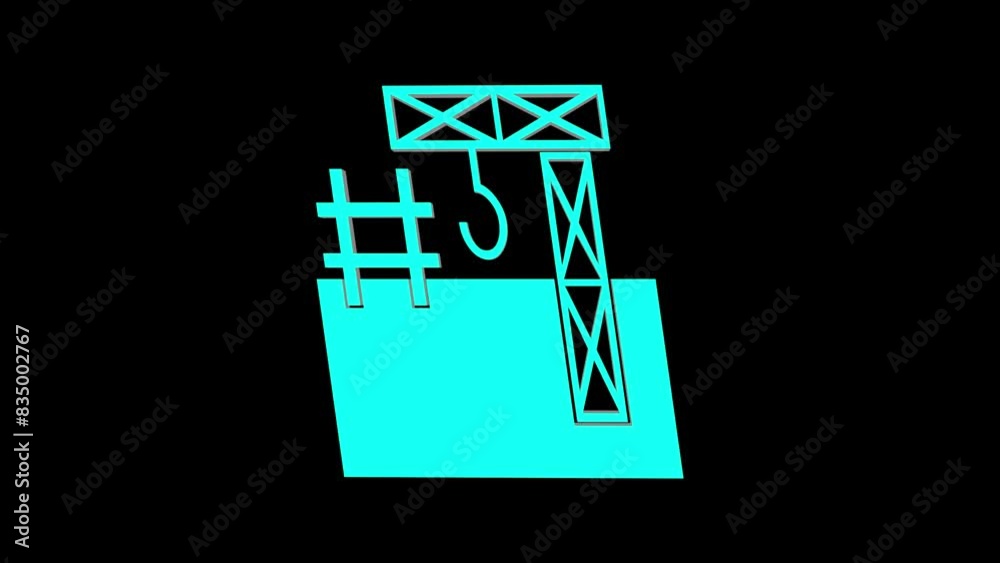 Construction crane illustration in line stroke design Construction crane illustration in line stroke design