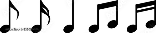 Musical notes icon set on transparent background. Musical notes. Vector illustration EPS 10