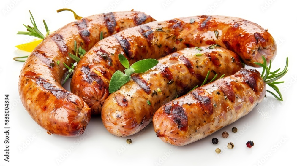 grilled bratwurst sausage isolated on white background cut out photo grilled bratwurst sausage isolated on white background cut out photo