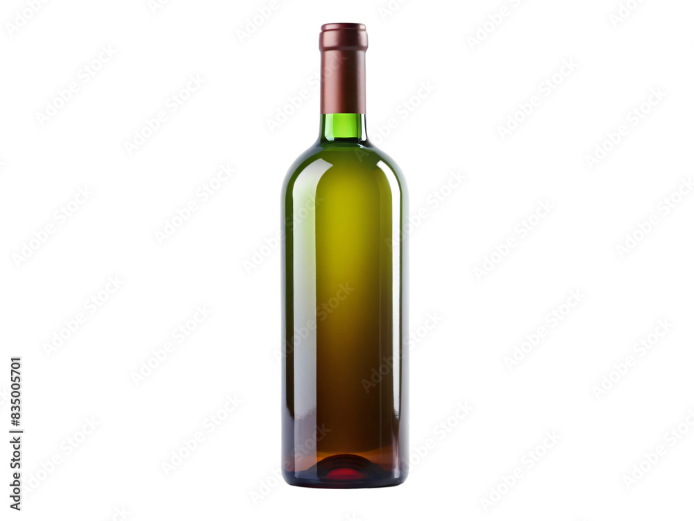 A wine bottle stands alone on a white background A wine bottle stands alone on a white background