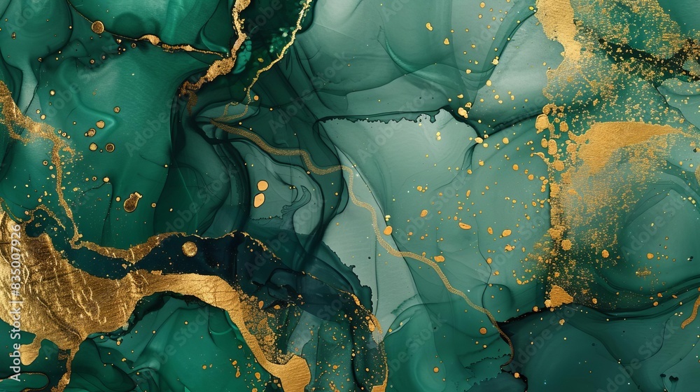 luxurious emerald green and gold abstract marble texture a mesmerizing ...