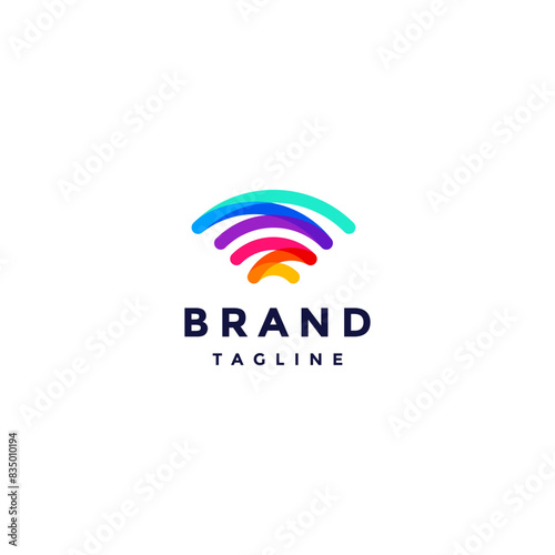Colorful Wifi Connection Letter S and Z Logo Design. Initial Letter SZ Forms Wifi Icon Logo Design.