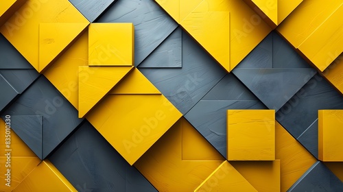 Vibrant Yellow and Blue Geometric Abstract Design for Modern Artful Wallpapers and Creative Covers