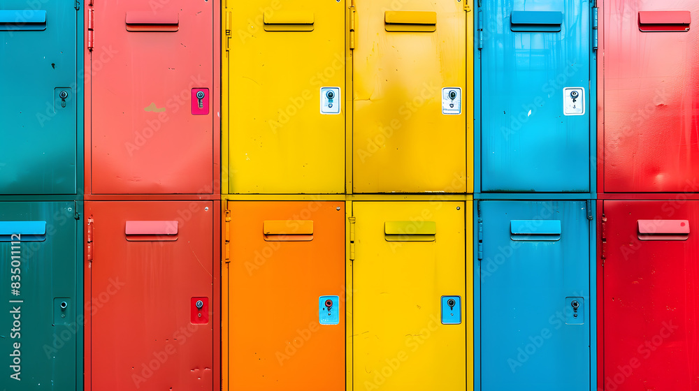 A high school locker wall background, full frame A high school locker wall background, full frame
