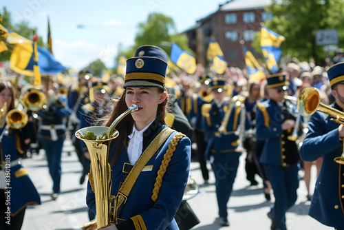 Images of parades, concerts and various public festivities held in cities and towns across Sweden