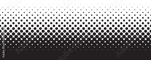 Vector black halftone gradient. Comics effect.  Isolated on white background