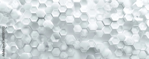 Abstract white background with a hexagon modern geometric pattern.