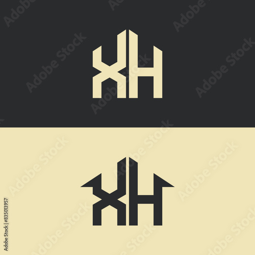 modern letter house and home logo design photo