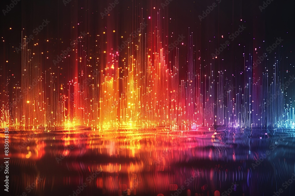 Signal Strength Symphony: A series of colorful bars, reminiscent of a Wi-Fi signal strength indicator, morph and transform into musical notes. Signal Strength Symphony: A series of colorful bars, reminiscent of a Wi-Fi signal strength indicator, morph and transform into musical notes.