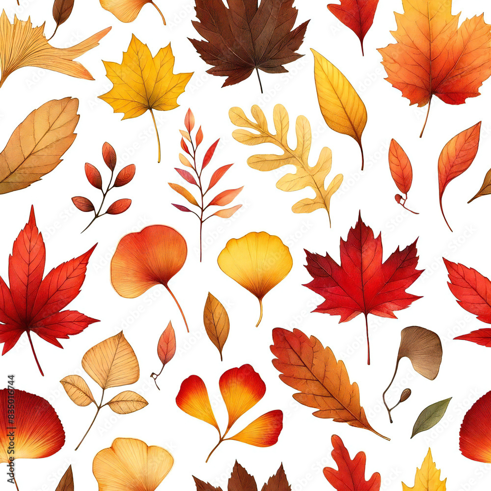 Obraz premium 秋の葉っぱを用いた背景デザイン