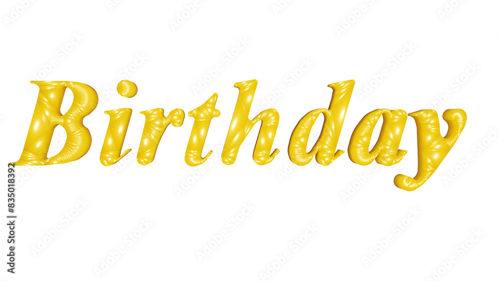 Fototapeta premium Birthday 3d golden text