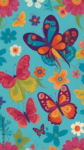 seamless pattern with butterflies