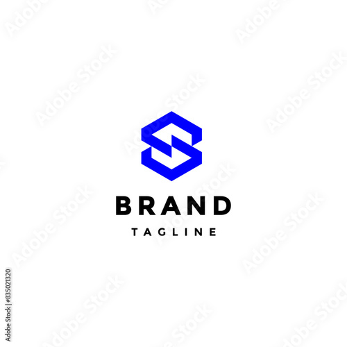Safety Strong Initial Letter S Logo Design. Bold S Hexagon Initial Letter Logo Design.