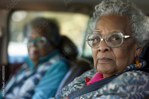Elderly Women Sitting In A Car