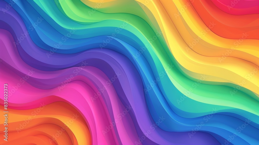 Abstract wavy pattern with vibrant rainbow colors creating a fluid, dynamic design. Abstract wavy pattern with vibrant rainbow colors creating a fluid, dynamic design.