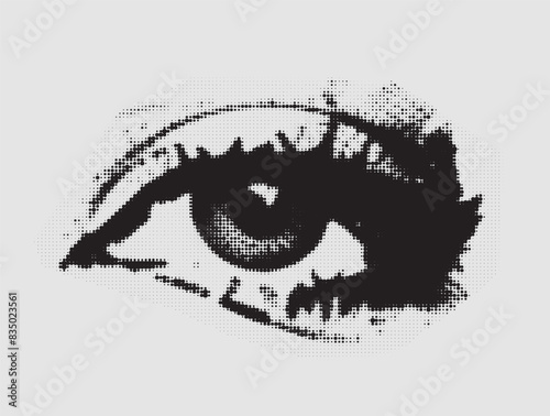 Halftone eye collage element, texture dotted pop art. Vector cutuot illustration. Sticker vintage comic trendy abstract element
(Заголовок) (ID: 835023561)