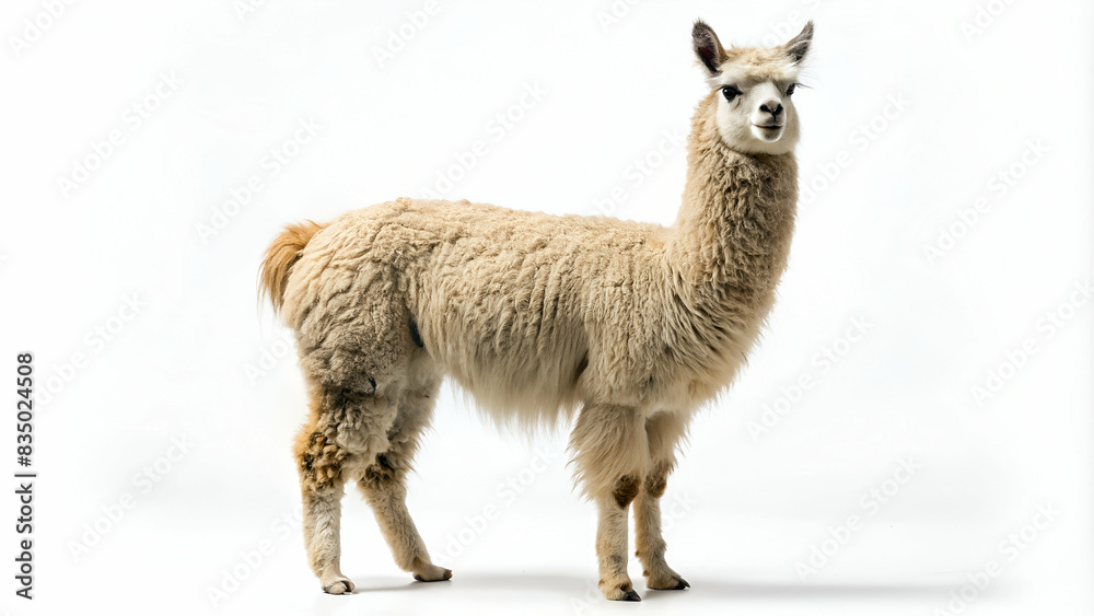 Naklejka premium alpaca on white background