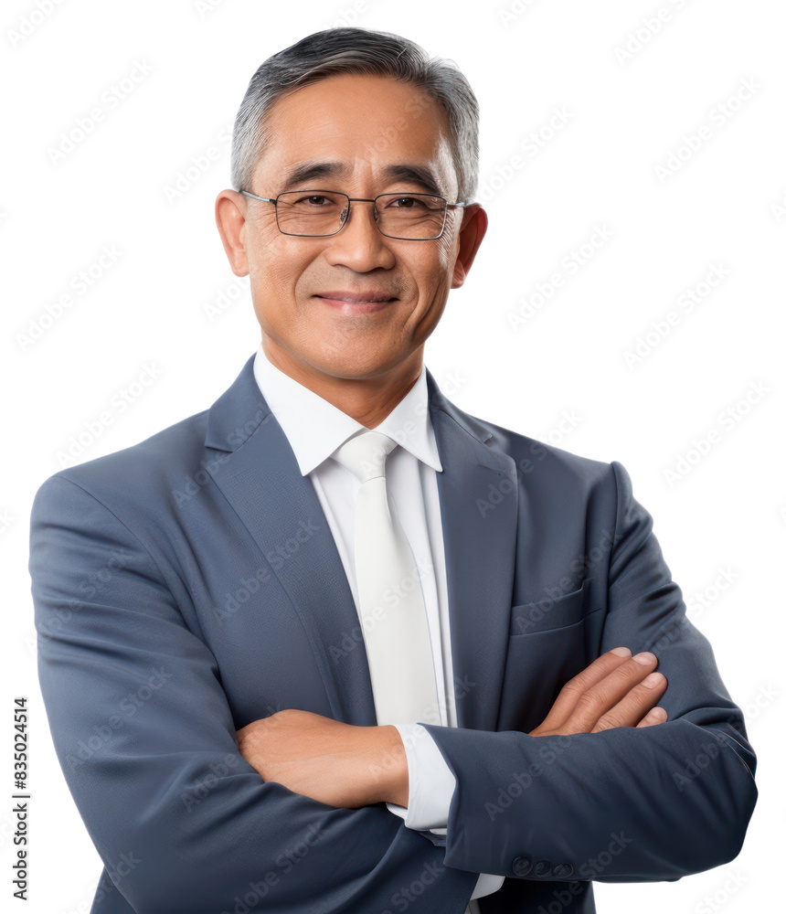 PNG Good-looking middle-aged asian businessman with arms crossed portrait adult smile. PNG Good-looking middle-aged asian businessman with arms crossed portrait adult smile.