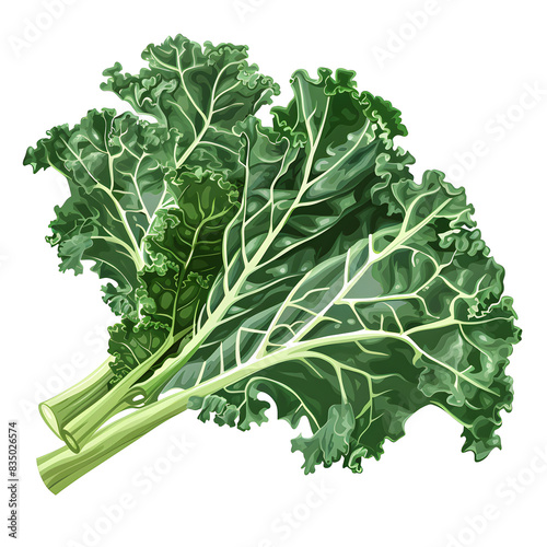 Vector illustration of a kale on a white background. Suitable for crafting and digital design projects.[A-0001]