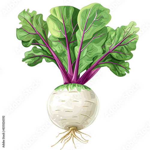 Vector illustration of a turnip on a white background. Suitable for crafting and digital design projects.[A-0003]