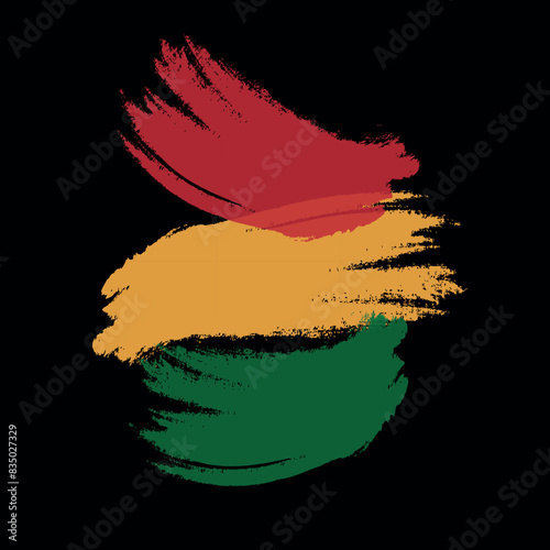 No words, Black History Month in February to celebrate African American history and integration. Square colored on black background for websites.	