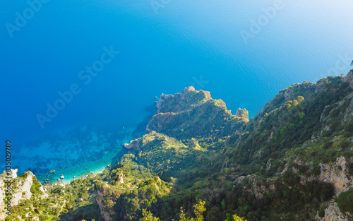 Breathtaking aerial view from Monte Solaro in Anacapri, Capri Island, Italy © IgorZh