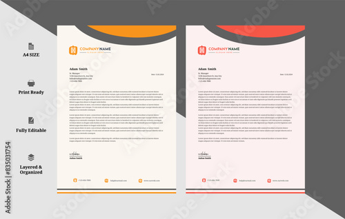 official minimal creative abstract professional newsletter corporate modern business proposal letterhead design template