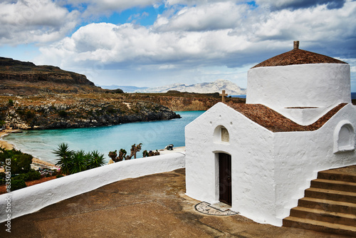St George's Chapel in Lindos, Rhodes, Greece, Europe