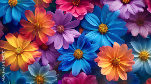 beautiful colorful flowers seamless pattern for background, wrapping, textile