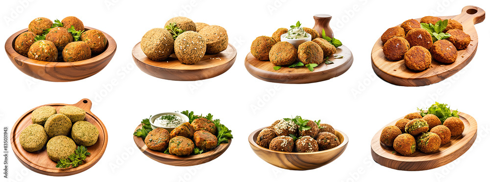 set of falafel isolated on transparent background set of falafel isolated on transparent background