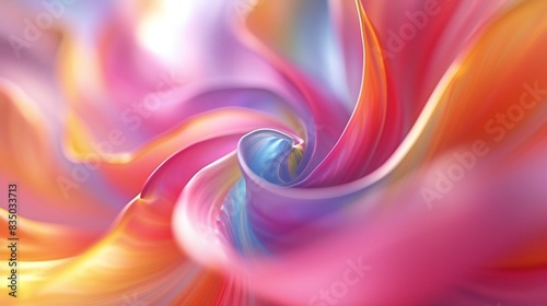 Vivid Vortex: Extreme macro shot showcasing the swirling dance of tulip petals in a vivid spectrum of colors.