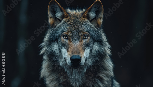 A wolf is staring at the camera with its mouth open