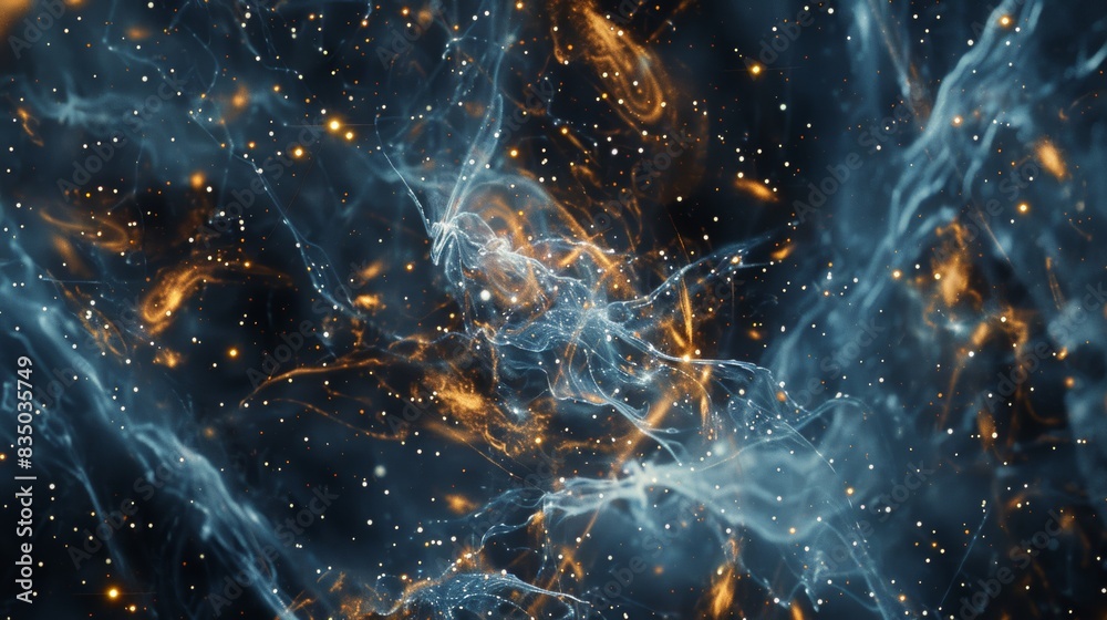 The elusive presence of dark matter in the universe, depicted as a vast ...