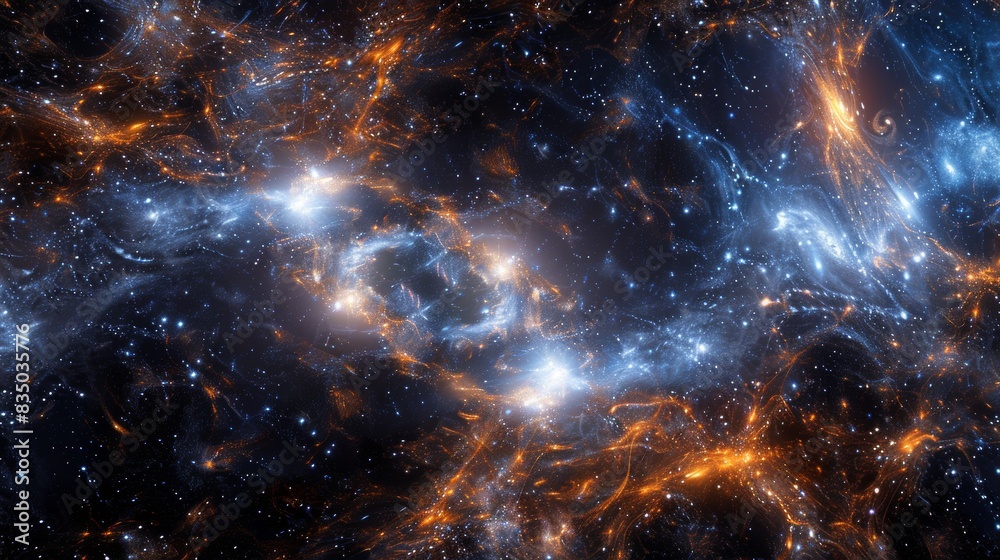 The elusive presence of dark matter in the universe, depicted as a vast ...