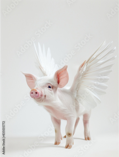 Wallpaper Mural Flying pig with wings.Minimal creative surreal nature concept. Torontodigital.ca
