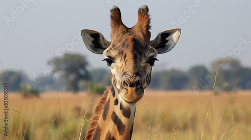 Close up of a giraffe in its natural habitat