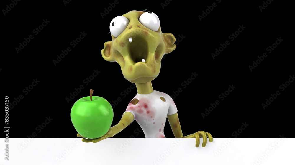 Fototapeta premium Fun 3D cartoon zombie illustration