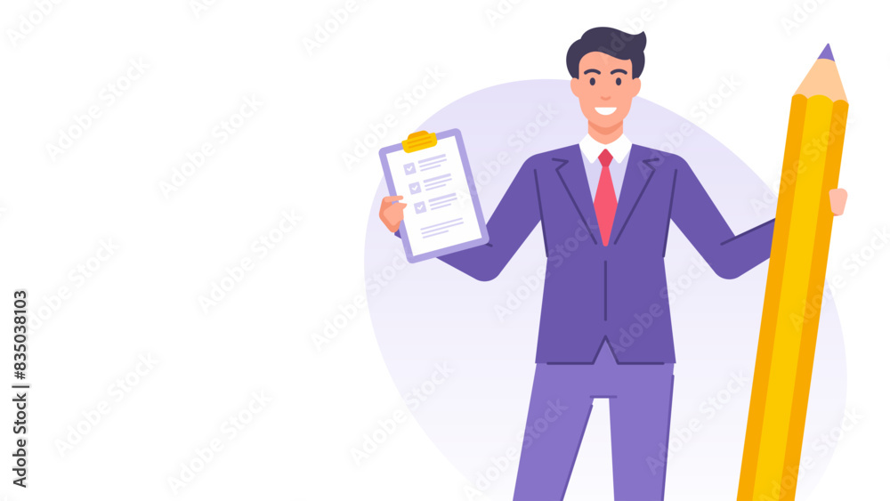 Cartoon business man time management productivity efficiency banner design template vector flat Cartoon business man time management productivity efficiency banner design template vector flat
