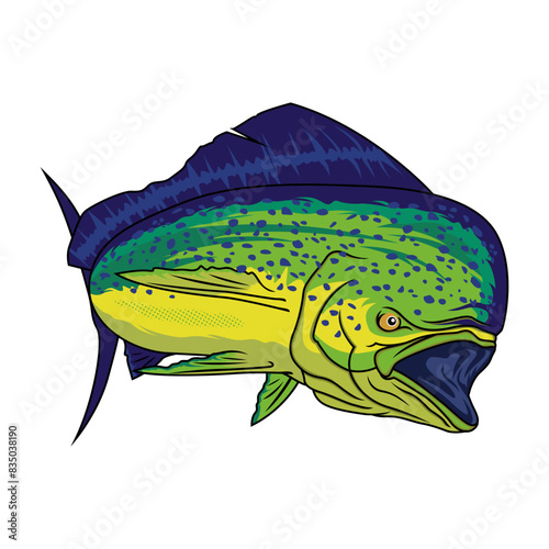 mahimahi dorado fishing illustration logo vector image t shirt