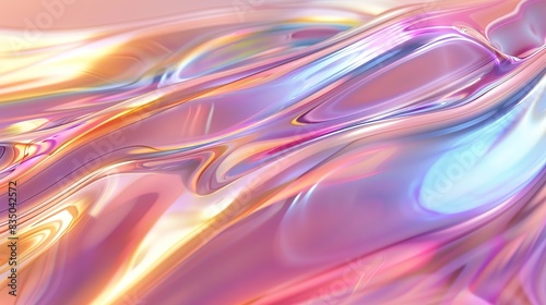 Wallpaper Mural Glassy Gradient, Random Curve, Rendering, 3D, Smooth Color Torontodigital.ca