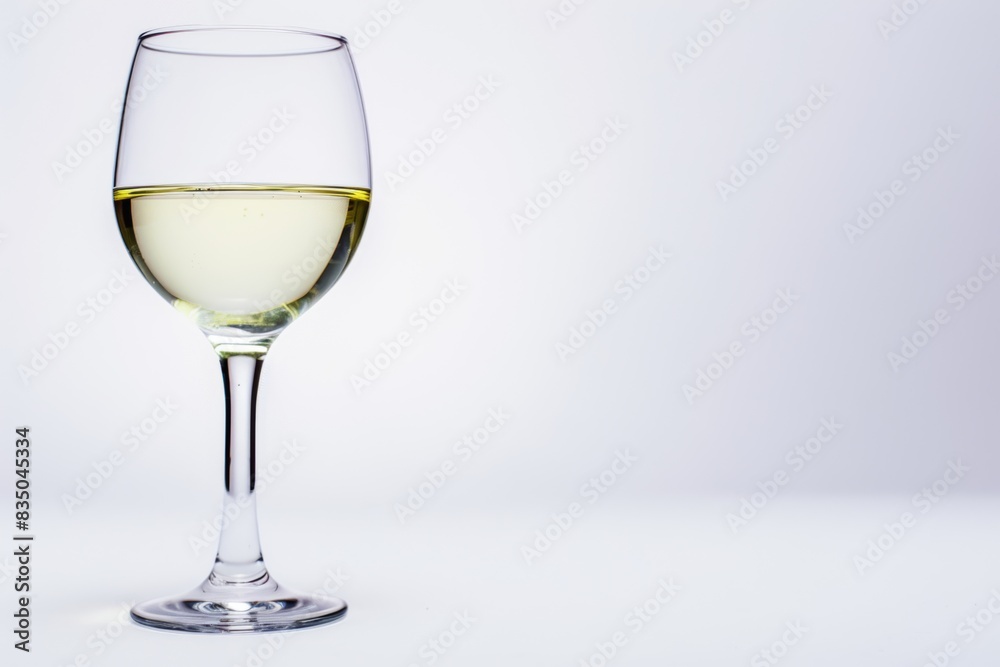 Elegant white wine glass on a serene backdrop Elegant white wine glass on a serene backdrop