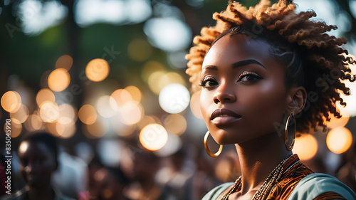 Portrait of african young woman. Diversity concept. Generative AI