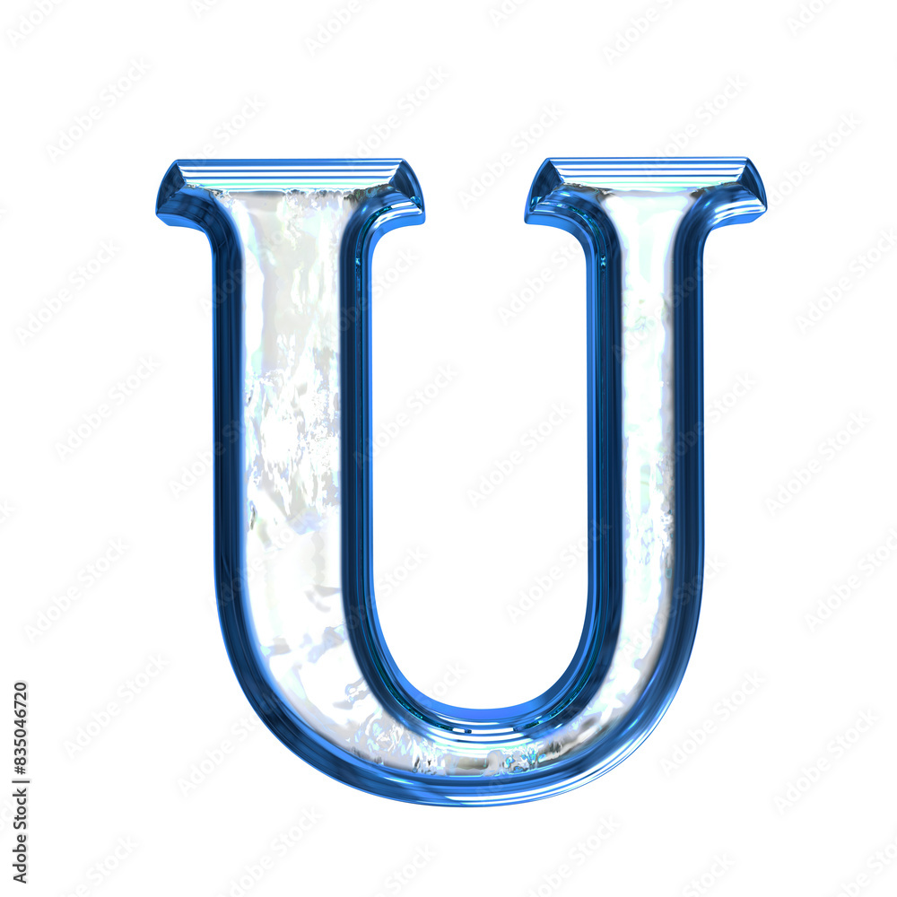 Ice symbol in a blue frame. letter u Ice symbol in a blue frame. letter u