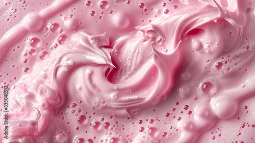 Delicate pink foam cream texture for cosmetic cleansers, shower gels, and shaving foams. Ideal as a background for beauty and skincare product presentations