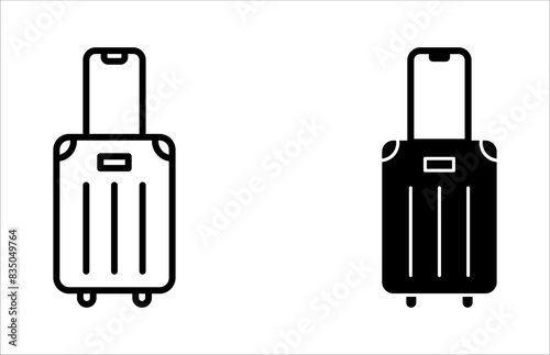 Suitcase symbol. travel luggage vector sign. Flat suitcase set icon isolated on white background. Vector illustration.